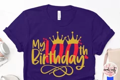 My 100th birthday - Birthday SVG EPS DXF PNG Cutting File Product Image 3