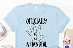 Officially 5 A handful - Birthday SVG EPS DXF PNG Product Image 3