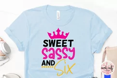 Sweet sassy and six - Birthday SVG EPS DXF Product Image 3