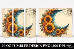 Colorful Half Moon with Sunflowers | 20 oz Tumbler Product Image 1