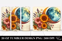Colorful Half Moon with Sunflowers | 20 oz Tumbler Product Image 1