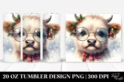 Baby Highland Cow with Decorations 20 Oz Tumbler Product Image 1