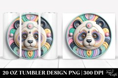 Colorful Panda Christmas Ornament, Transparent 20 Oz Tumbler Product Image 1