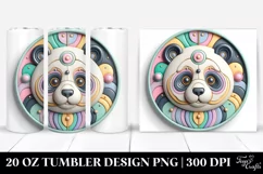 Colorful Panda Christmas Ornament, Transparent 20 Oz Tumbler Product Image 1