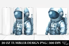 Vintage Blueish Astronaut Boy Clipart 20 Oz Tumbler Product Image 1