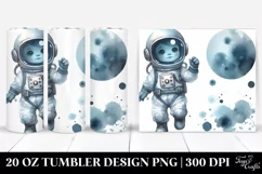 Vintage Blueish Astronaut Boy Clipart 20 Oz Tumbler Product Image 1