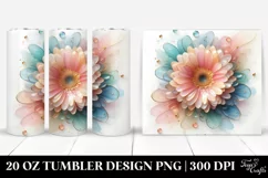 Glossy Gerbera Flower Art, Transparent 20 Oz Tumbler Product Image 1