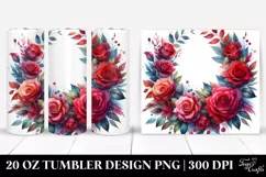 Abstract Vibrant Red Roses | 20 oz Tumbler Product Image 1