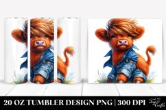 Cute Baby Highlandcow Playing Tumbler Design Product Image 1
