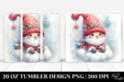 Cute Christmas Gnomes Sitting on a Cloud | 20 oz Tumbler Product Image 1