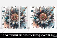 Gerbera Marble Watercolor Splash | 20 Oz Tumbler Product Image 1