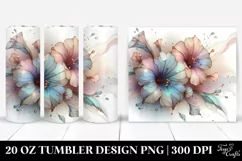 Abstract Pastel Petunia Tumbler Design Product Image 1