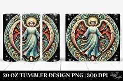 Colorful Christmas Angel Design, High-Res 20 Oz Tumbler Product Image 1