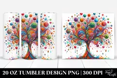Colorful Watercolor Vibrant Tree | 20 Oz Tumbler Product Image 1