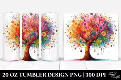 Vibrant Watercolor Tree | 20 Oz Tumbler Product Image 1