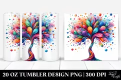 Vibrant Watercolor Tree | 20 Oz Tumbler Product Image 1