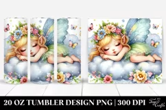 Colorful Fairy Napping Cloud Whimsical | 20 Oz Tumbler Product Image 1