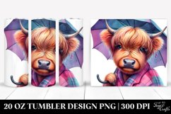 Cute Baby Highland Cow Drawing | 20 oz Tumbler Product Image 1