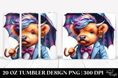 Cute Baby Highland Cow Drawing | 20 oz Tumbler Product Image 1