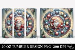 Santa with Presents Artwork, Transparent 20 Oz Tumbler Product Image 1