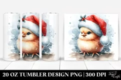 Cute Chicken with Santa Hat, 20 Oz Tumbler Product Image 1