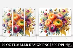 Vibrant Bouquet with Ranunculus | 20 Oz Tumbler Product Image 1
