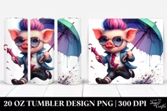 Cute Baby Pig Running | 20 oz Tumbler Product Image 1