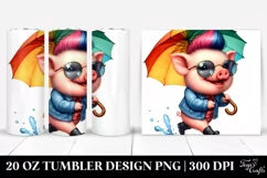 Cute Baby Pig Running | 20 oz Tumbler Product Image 1
