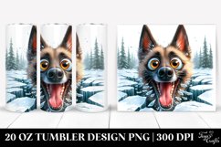 Crazy Looking Malinois Ice Cracks Forest | 20 Oz Tumbler Product Image 1