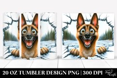 Crazy Looking Malinois Ice Cracks Forest | 20 Oz Tumbler Product Image 1