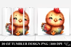 Colorful Plush Chicken Sewn | 20 Oz Tumbler Product Image 1