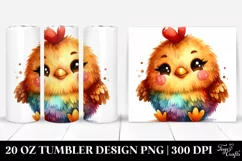Colorful Plush Chicken Sewn | 20 Oz Tumbler Product Image 1