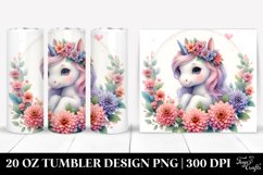 Pastel Baby Unicorn Zinnia Frame | 20 Oz Tumbler Product Image 1