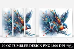 Vibrant Watercolor Bird Abstract Frame | 20 oz Tumbler Product Image 1