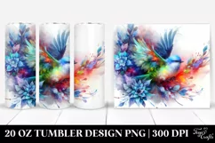 Vibrant Watercolor Bird Abstract Frame | 20 oz Tumbler Product Image 1