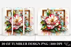 Abstract Stained Begonia | 20 oz Tumbler Product Image 1