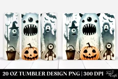 Simple Retro Halloween Monster Tumbler Design Product Image 1