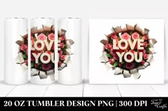 Love You Text with Roses 20 Oz Tumbler Product Image 1