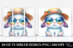 Sun Hat Rabbit With Sunglasses | 20 Oz Tumbler Product Image 1