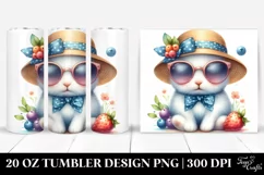 Sun Hat Rabbit With Sunglasses | 20 Oz Tumbler Product Image 1