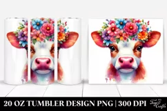 Vibrant Cartoon-Style Cow | 20 oz Tumbler Product Image 1