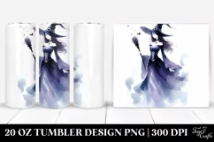 Watercolor Simple Halloween Sorceress | 20 oz Tumbler Product Image 1