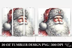 Glittery Santa Portrait 20 Oz Tumbler Product Image 1