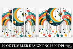 Retro Colorful Half Moon Clipart 20 Oz Tumbler Product Image 1