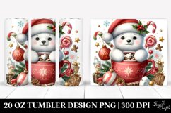 Cute Polar Bear with Hot Cocoa Clipart, 20 Oz Tumbler Product Image 1
