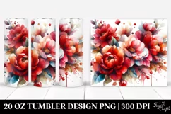 Abstract Colorful Red Flowers | 20 oz Tumbler Product Image 1