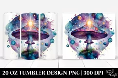 Magical Vibrant Mushroom, Transparent 20 Oz Tumbler Product Image 1