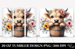 Watercolor Cute Baby Highland Cow | 20 oz Tumbler Product Image 1