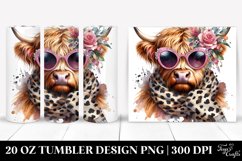 Stylish Highland Cow Clipart 20 Oz Tumbler Product Image 1