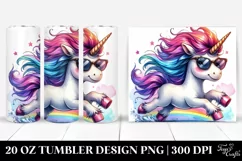 Funny Running Unicorn Clipart 20 Oz Tumbler Product Image 1